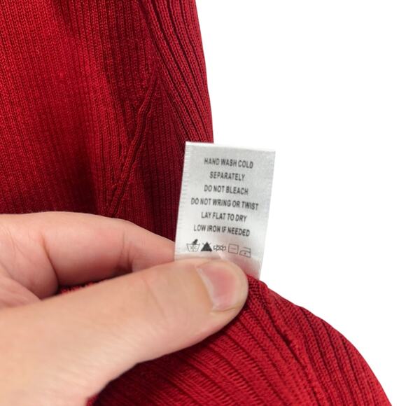 Coldwater Creek Red Mock Neck Ribbed‎ Knit Sweater Tank XL - Picture 6 of 6